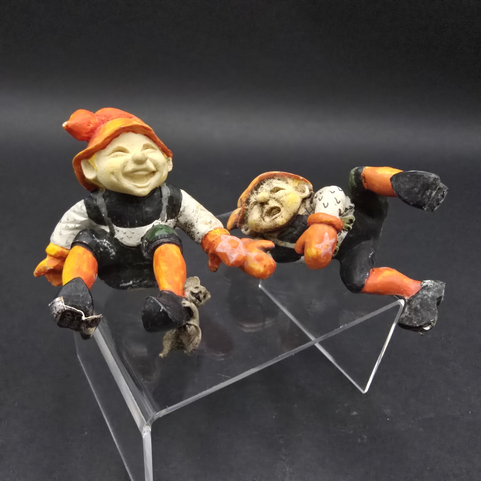 Candy Designs Norway Pot Hanger Tumbling Gnomes Mischievous Lucky Elves Figurine