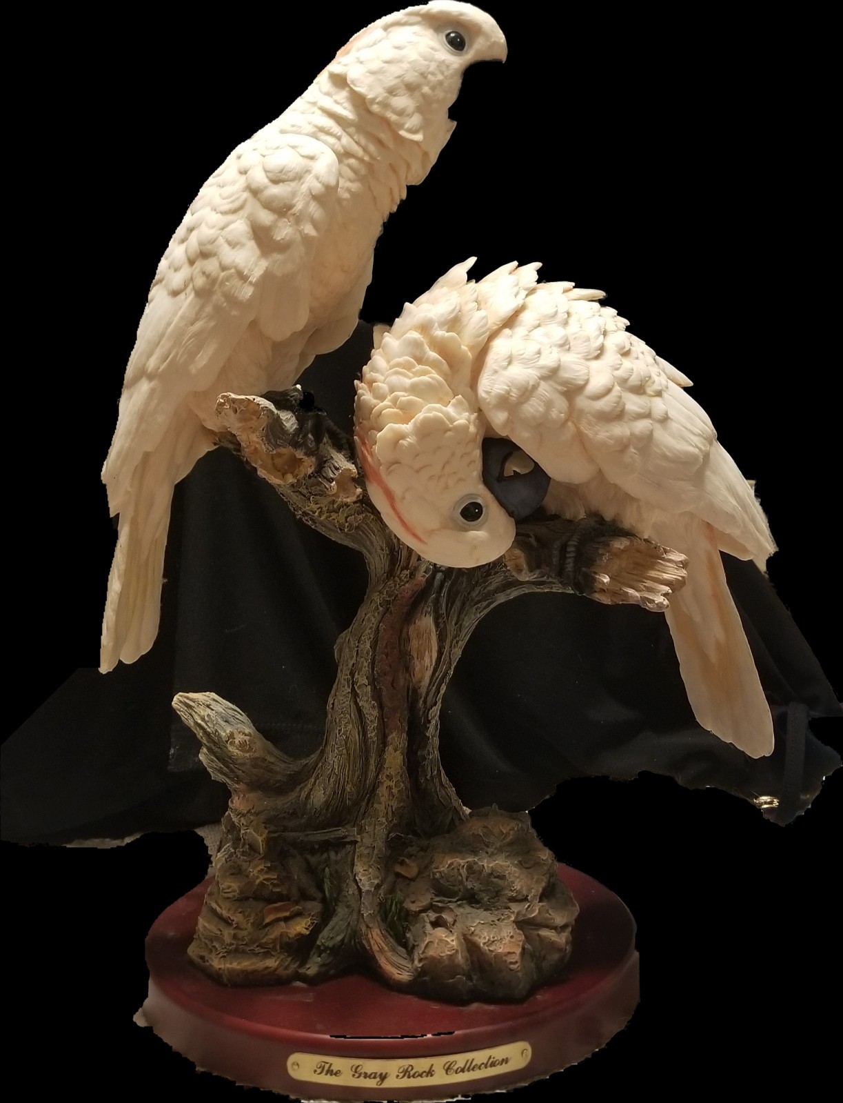 Large Parrots Sculpture, The Gray Rock Collection, 14 Inches Tall