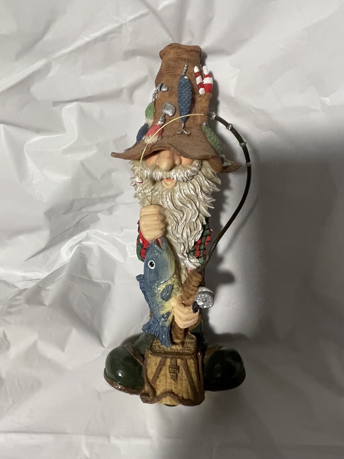 Vintage Sullivan Hillbilly Gone Fishing w/Rod & Reel Resin Figurine 8 3/4″