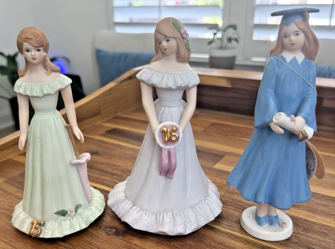 GROWING UP GIRLS Enesco Birthday Dolls Years One Through Sixteen Graduation 1-16