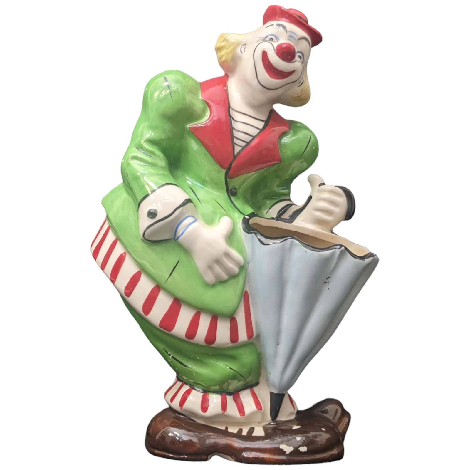 Shafford Yona Clown Wall Pocket Vase Umbrella Vtg Midcentury Japan