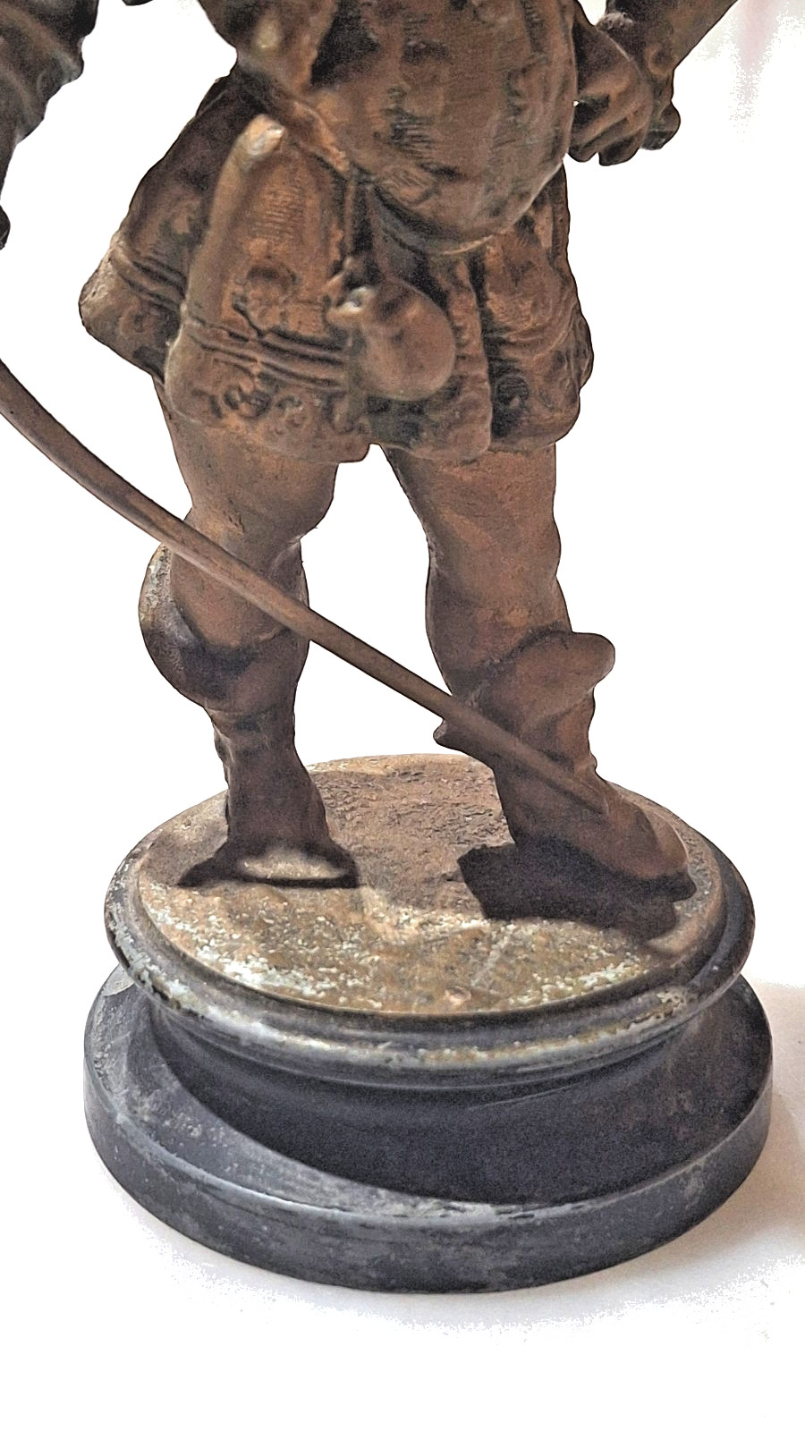 French Bronze Swordsman Statue 8″ Early 20th Century Figure on Base