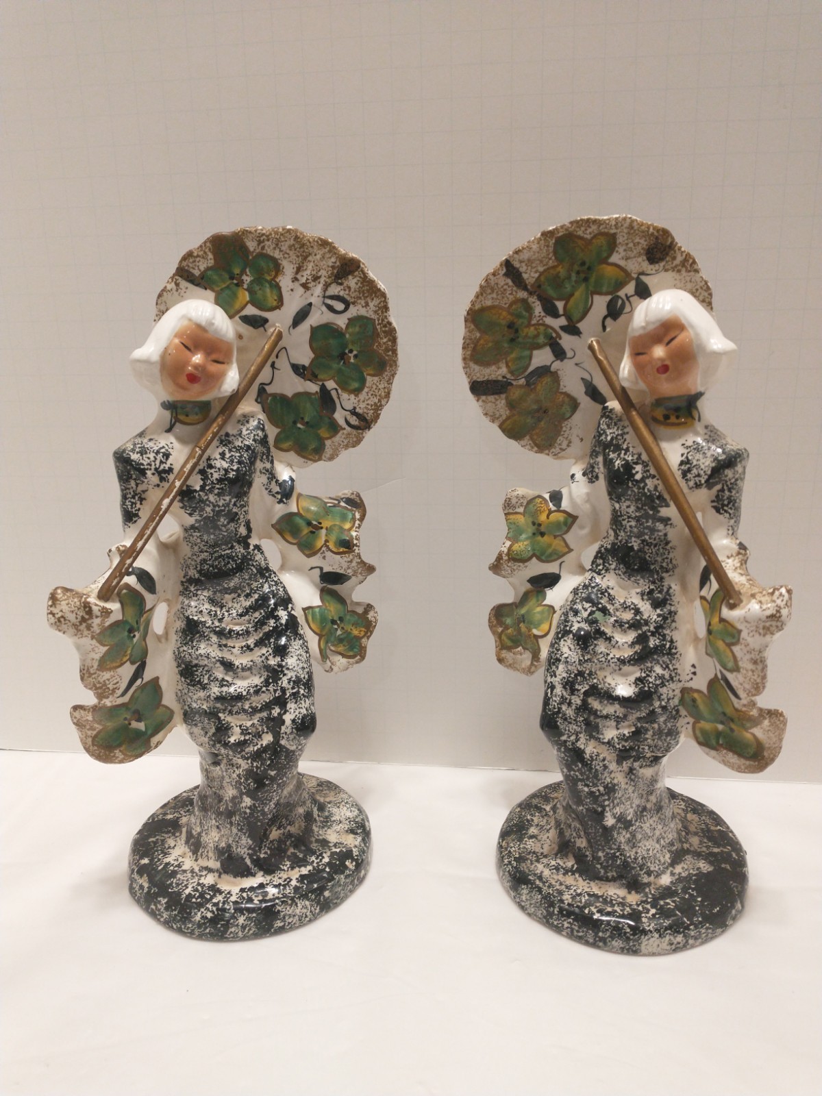 Vintage 1940s Hedi Schoop Asia Geisha Dolls Figurines Pair Read Pics