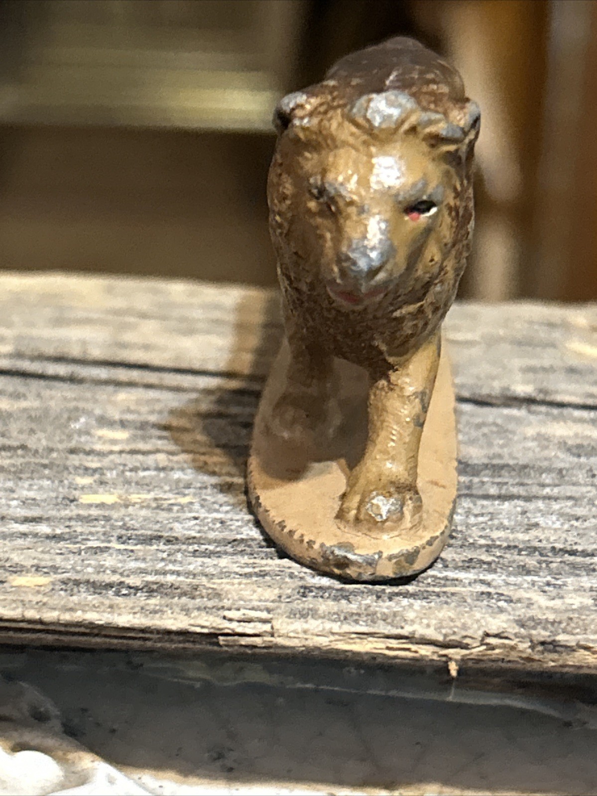 Vintage Cast Metal Lion Figurine