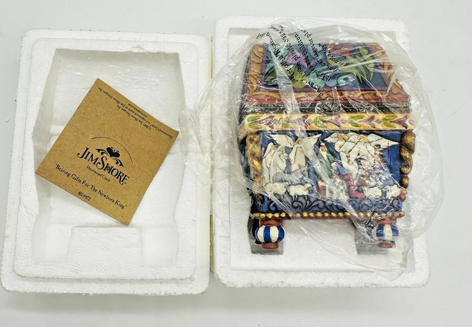 2009 Jim Shore Bearing Gifts For The Newborn King Nativity Hinged Box 4014472