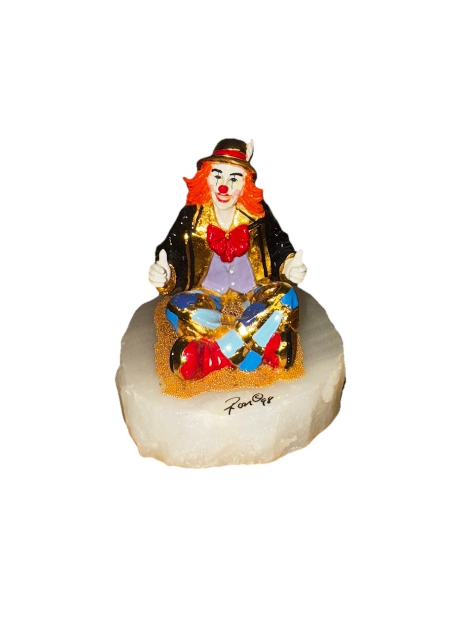 Ron Lee Clown Collectible – Man Sitting Cross Legged – Thumbs Up – 1998