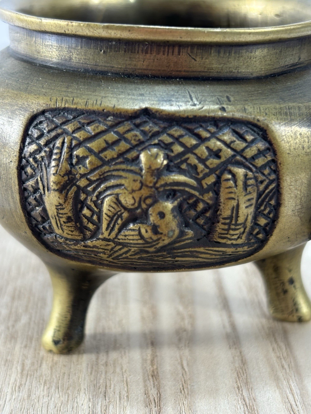 Solid Brass Mini Incense Burner Small Statue Home Ornate Collectibles 2.5 Inch