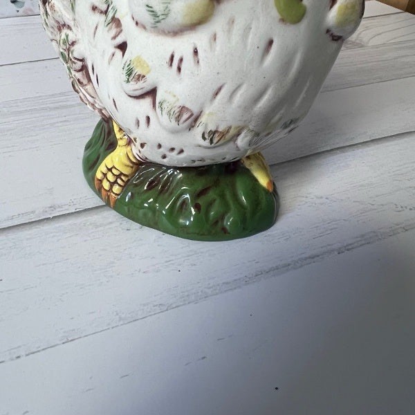 Hand Painted Ceramic Rooster Figurine Pomander Farmhouse Kitchen Country Decor