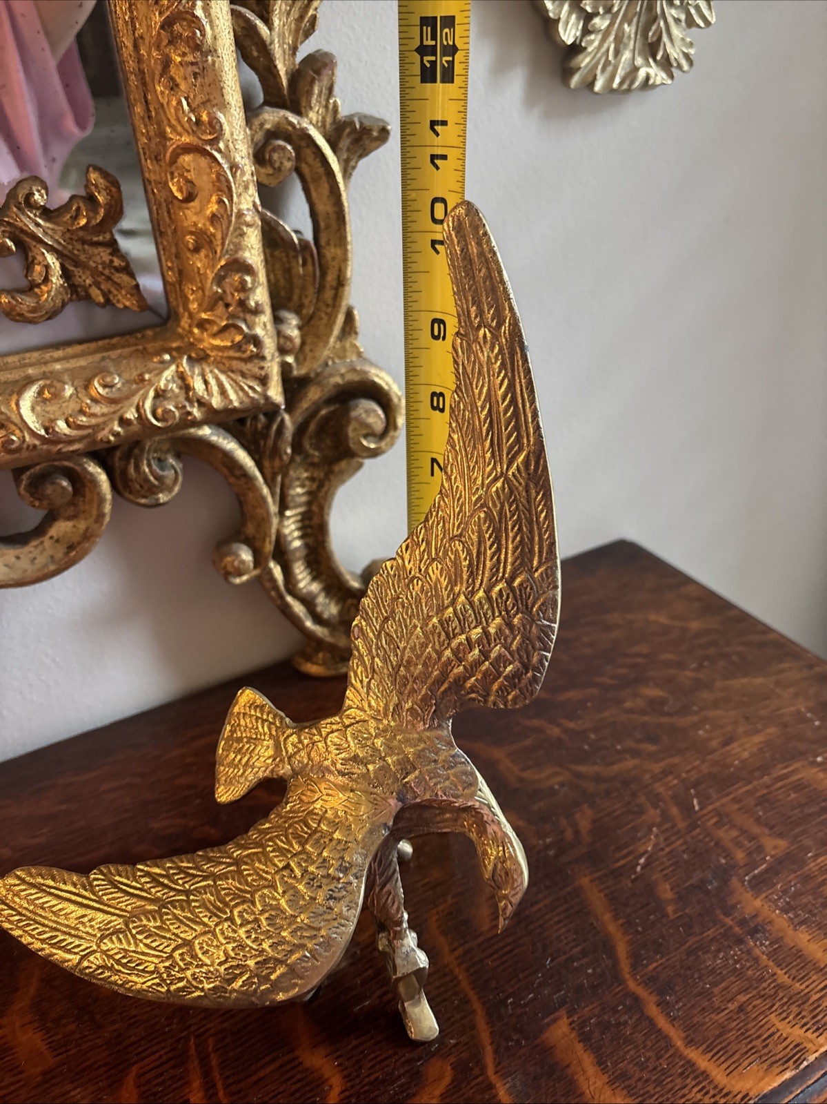 MCM Large Brass Eagle Statue 11.5”x 10.5”