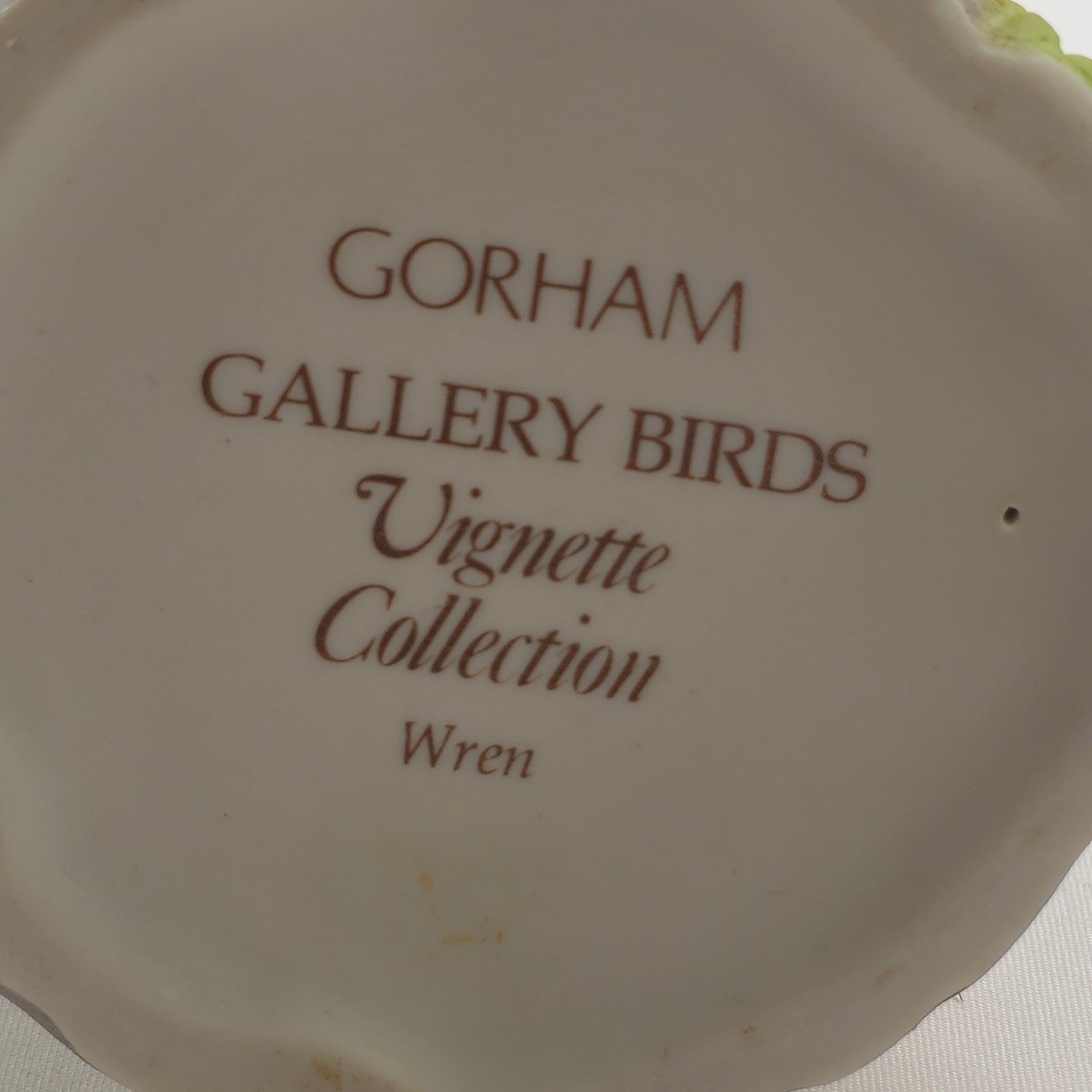 Gorham Gallery Birds Wren Porcelain Figurine Vignette Collection Nest Decor 6″