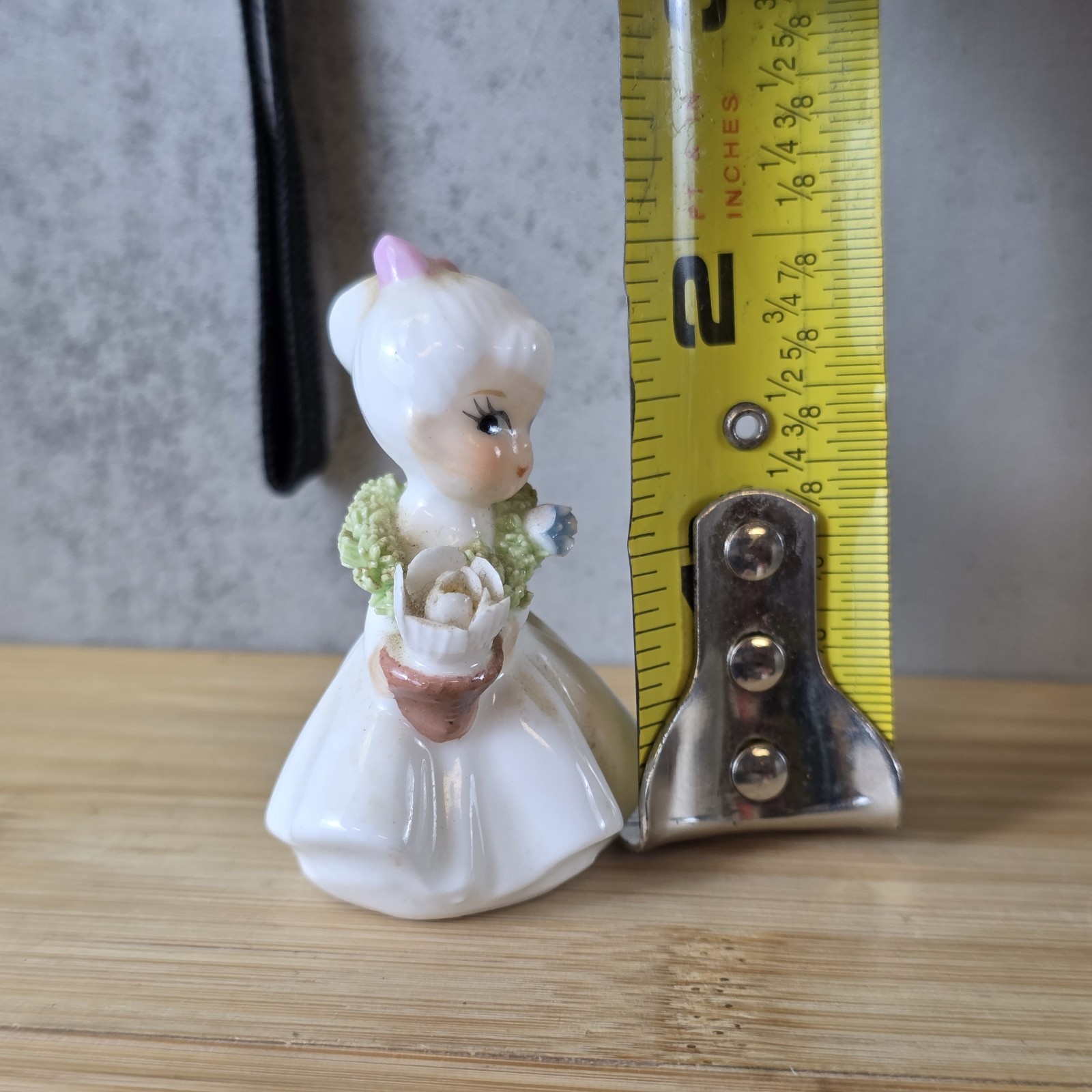 Vintage Napcoware Bone China Miniature June Flower Girl Spaghetti Trim 2”