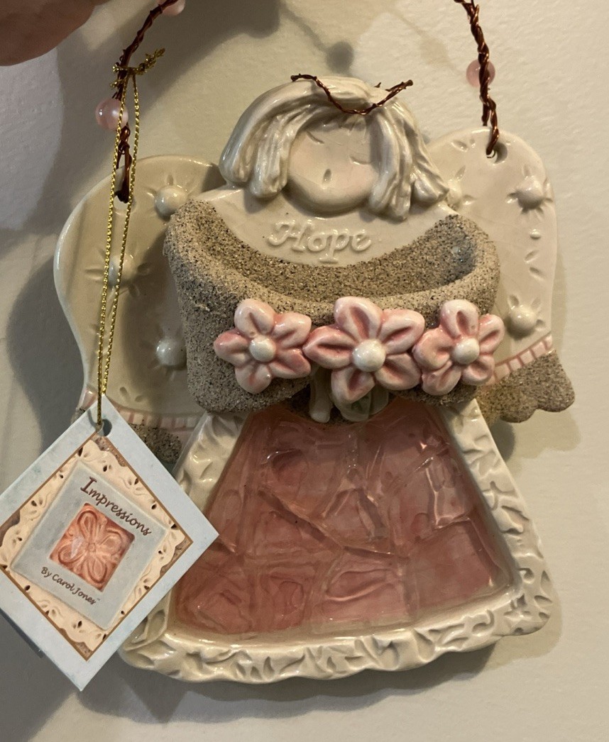 Hand Crafted Art Pottery Angel Impressions By Carol Jones “Hope” Angel