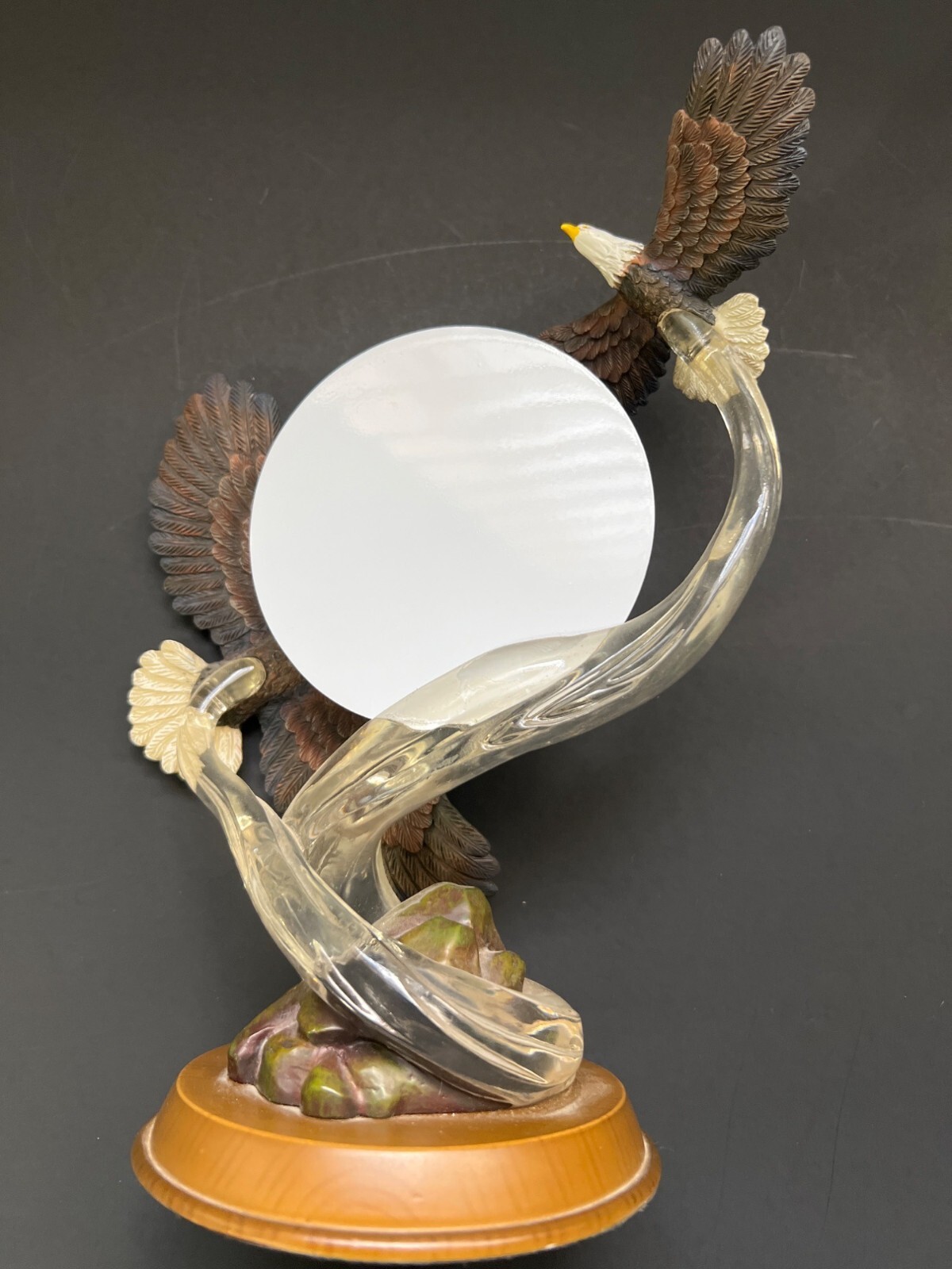 Limited Edition Bradford Exchange Sunrise Cascade Sculpture With Bald Eagles