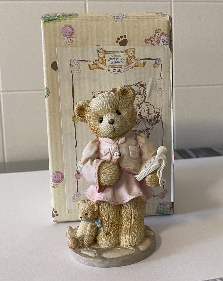 Hilary Hugabear 1995 Members Cherished Teddies 3.75” P. Hillman Figurine In Box