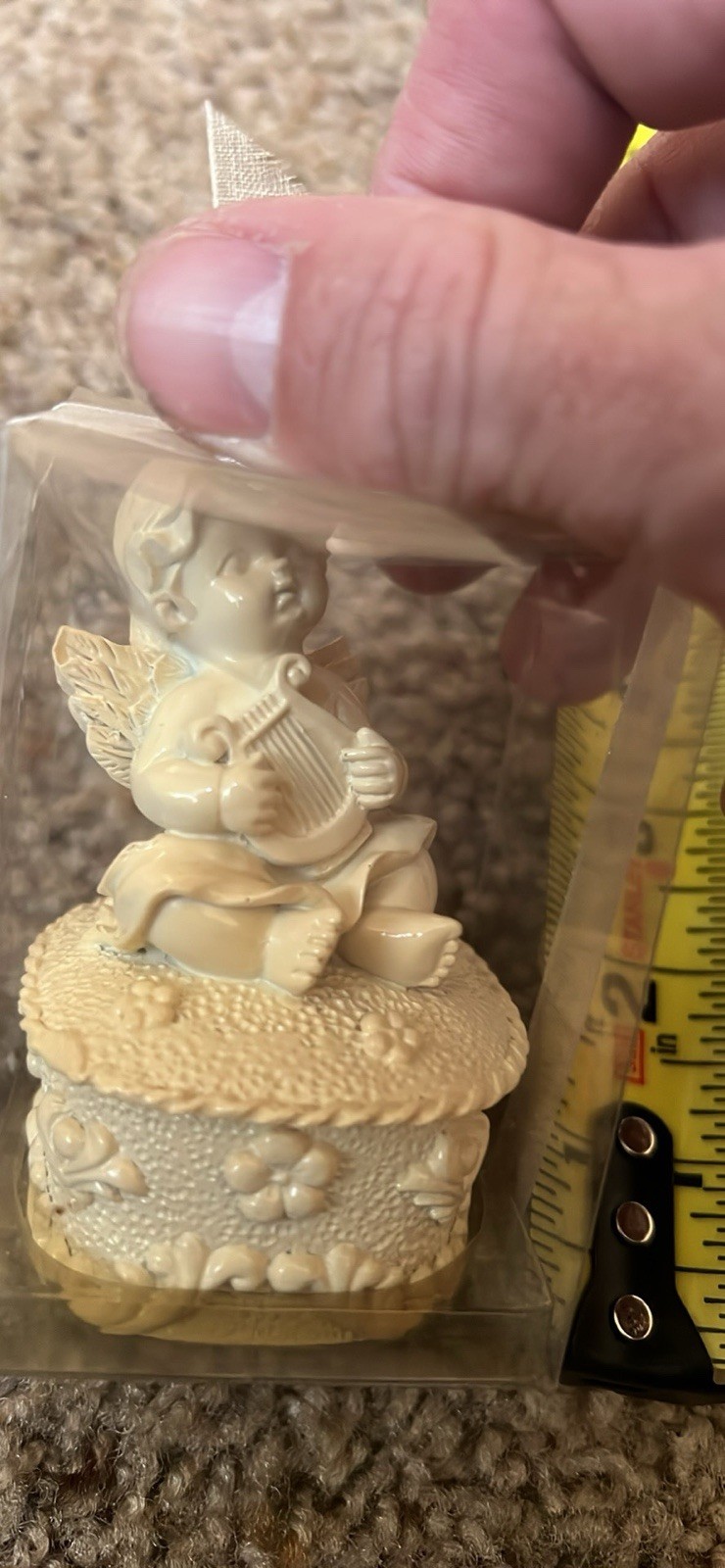 HS Enterprise Angel White Resin Figurine 3in Boxed Collectible Sculpture