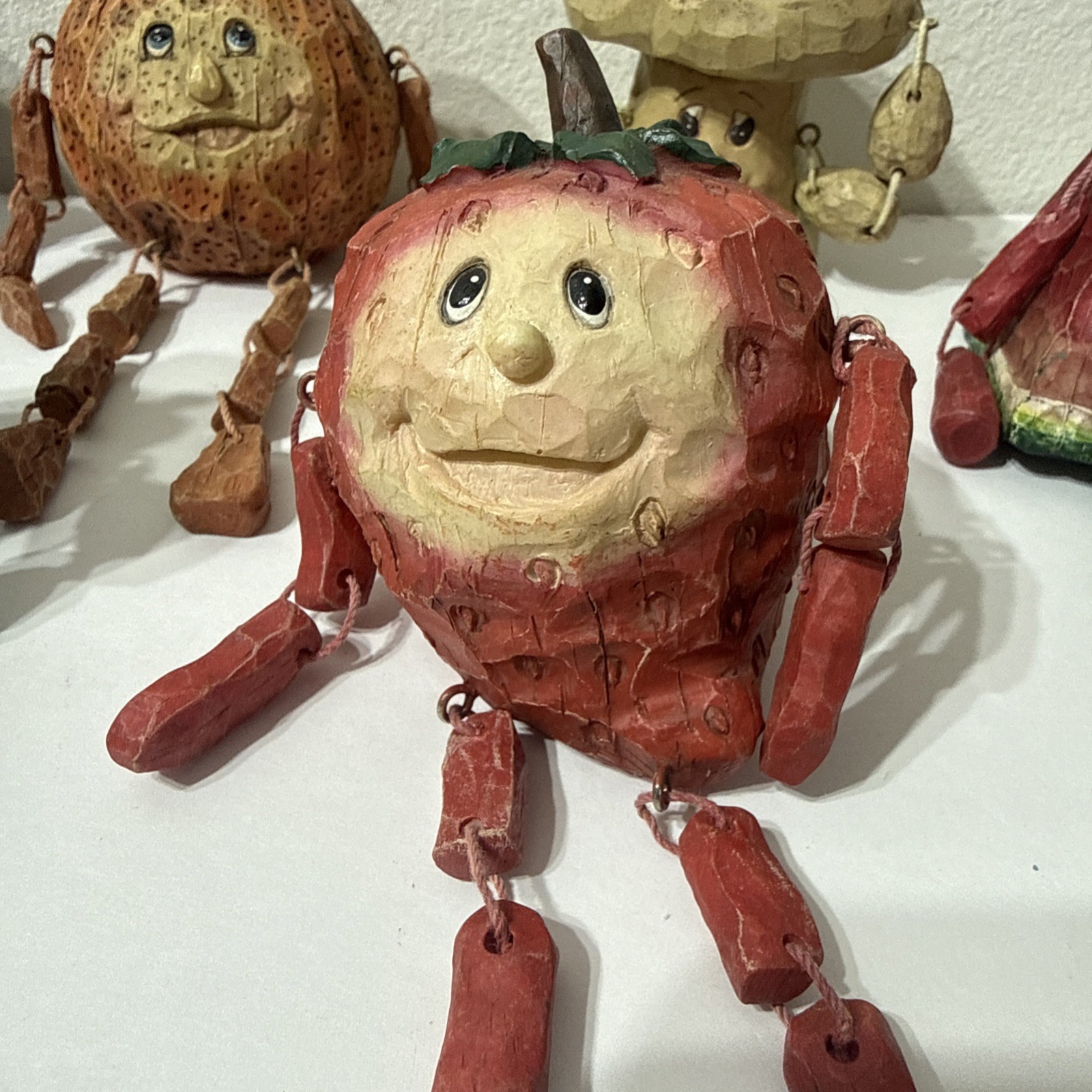 Anthropomorphic Vegetable Shelf Sitter LOT 7 pcs Dangle Granny Core Figures READ