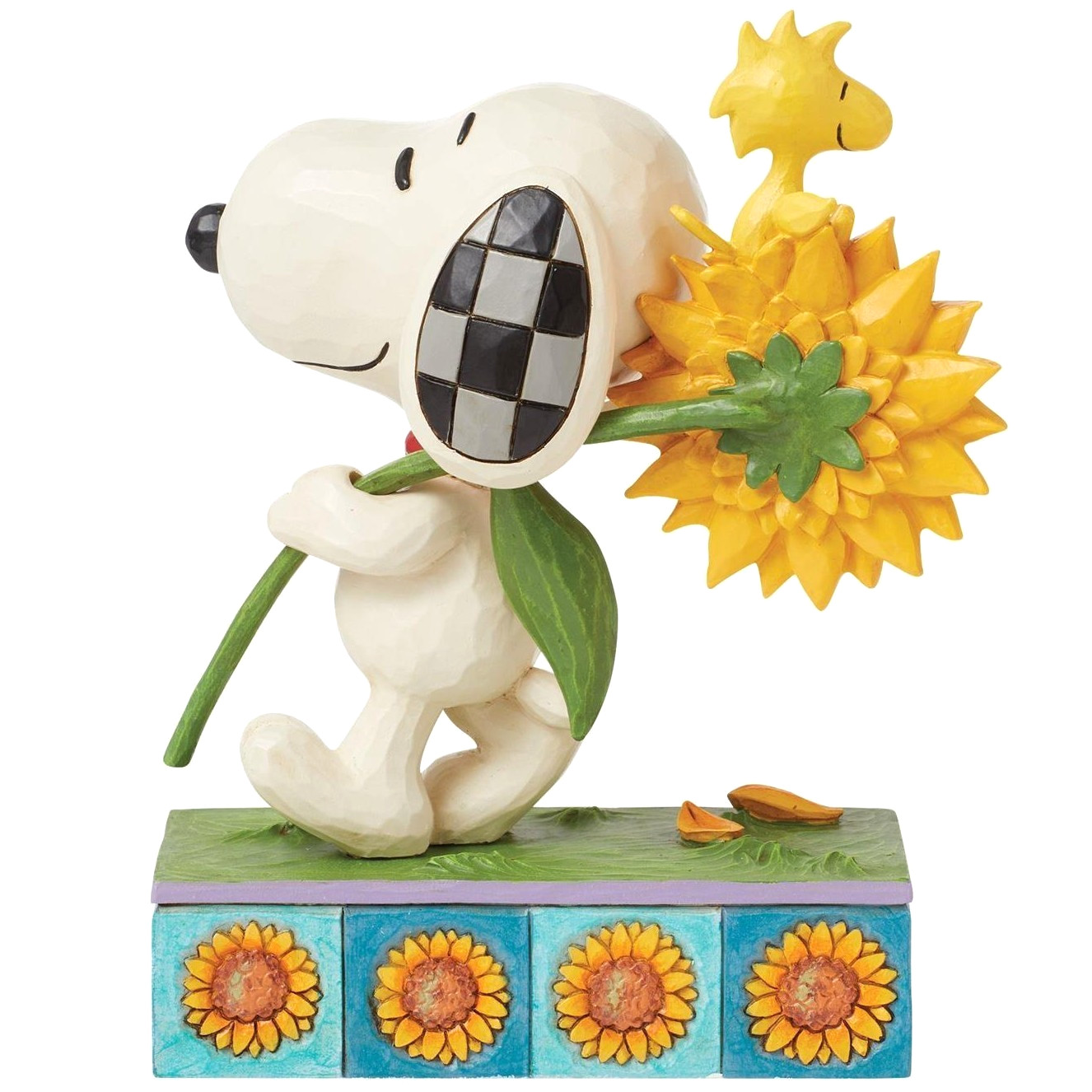 ❦ New JIM SHORE PEANUTS Figurine SNOOPY WOODSTOCK Sunflower Summar Flower Garden