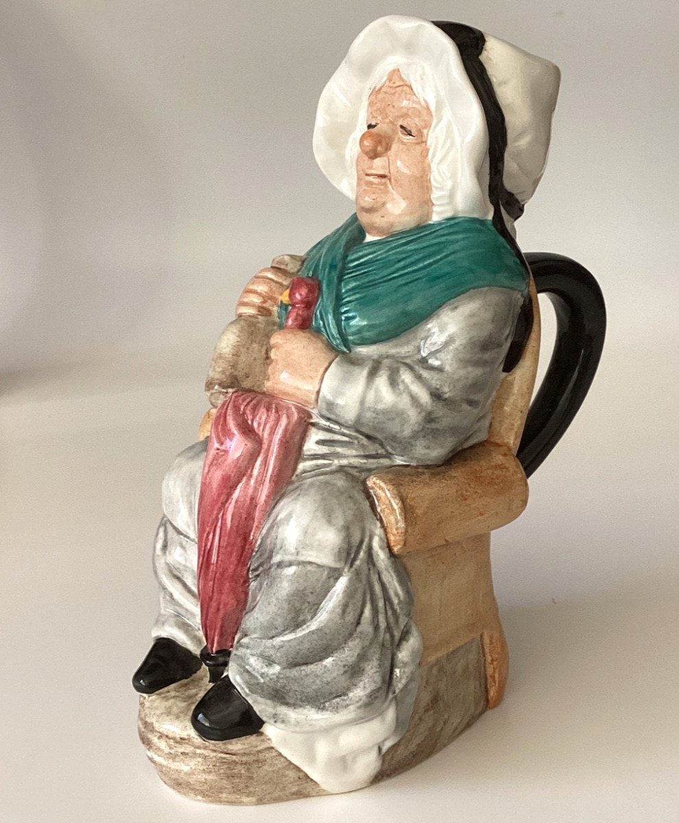 Charles Dickens Toby Jug Collection Mrs Gamp Ltd Ed Vtg Wood & Sons England 5.5”