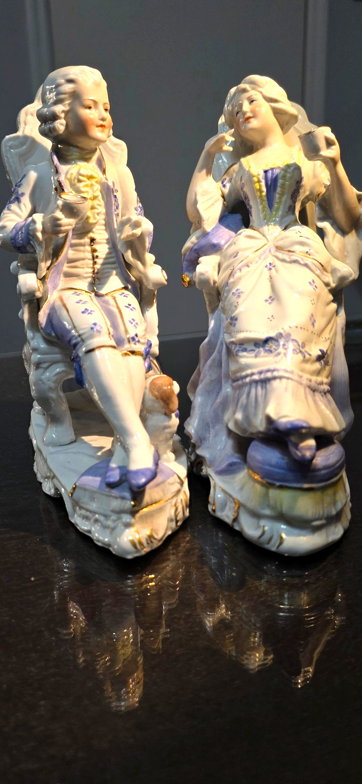 Carl Schneider Grafenthal German Figurine Man and Lady Having Tea Set #13851