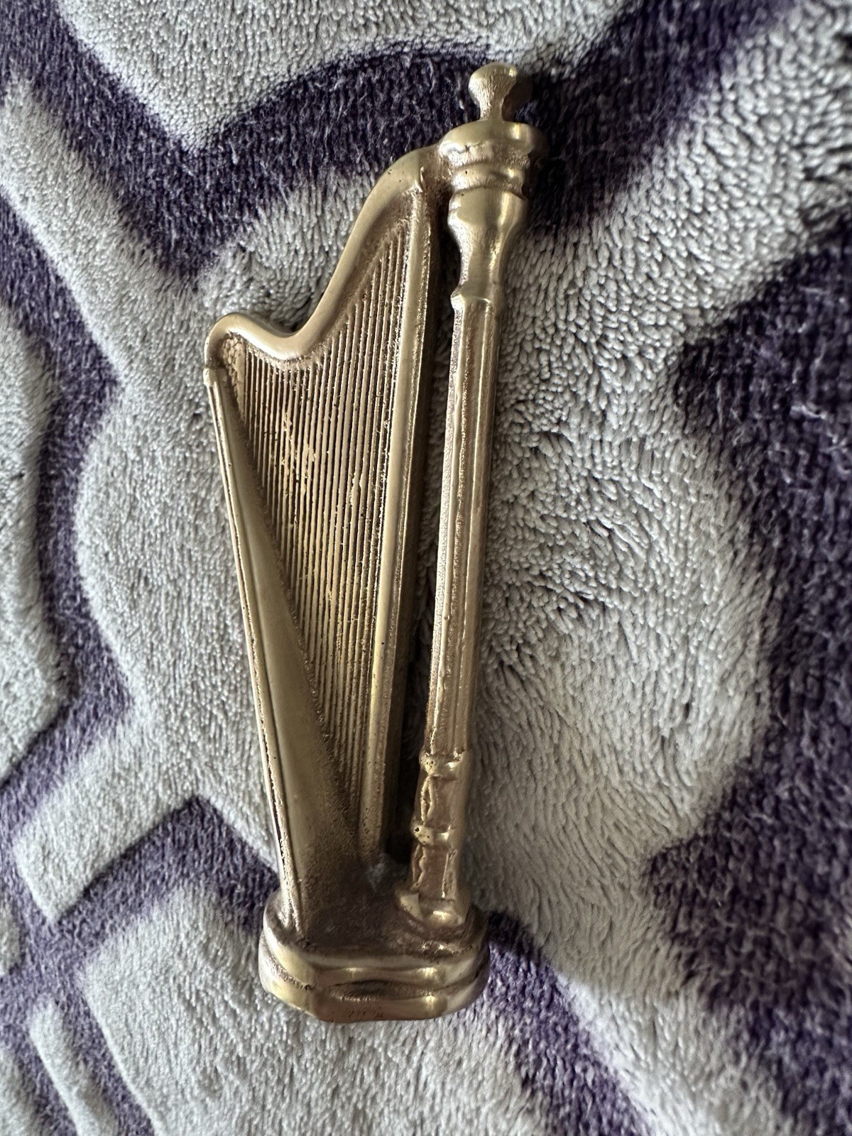 Vintage Rare Solid Brass Harp 4″ Figurine