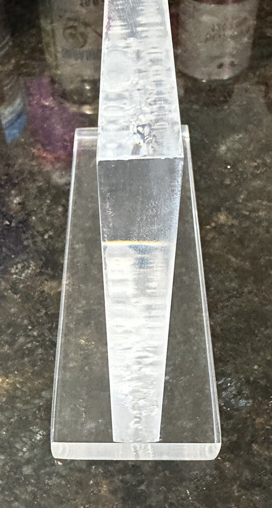 Reverse Etched Acrylic Lucite Walrus Sculpture Paperweight 6″x4.5″ Signed