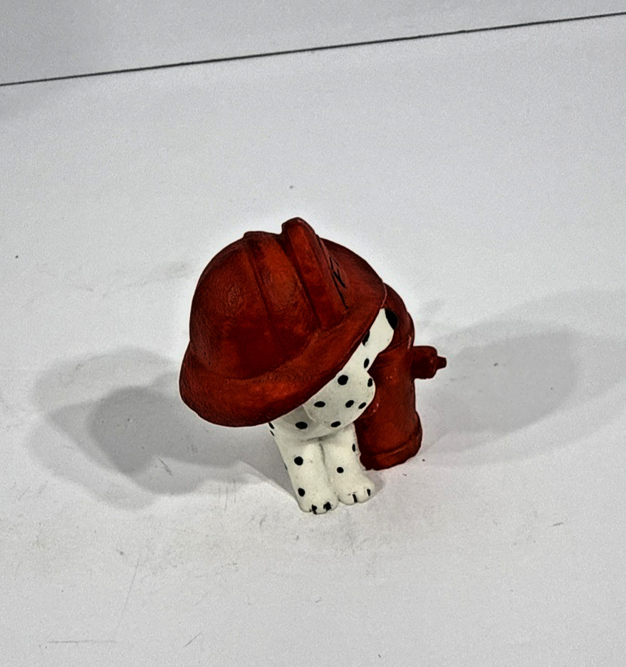 Dalmation Firefighter with Hydrant Figurine Collectible Decor