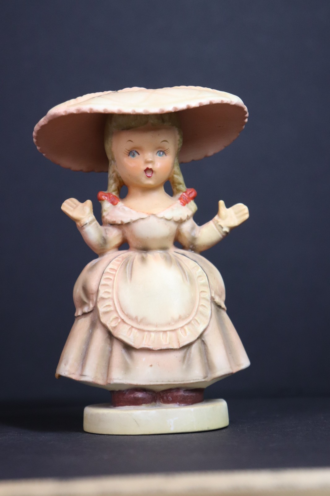 VTG Lefton Lady Figurine Bonnet Dress 1959 Japan Hand Painted