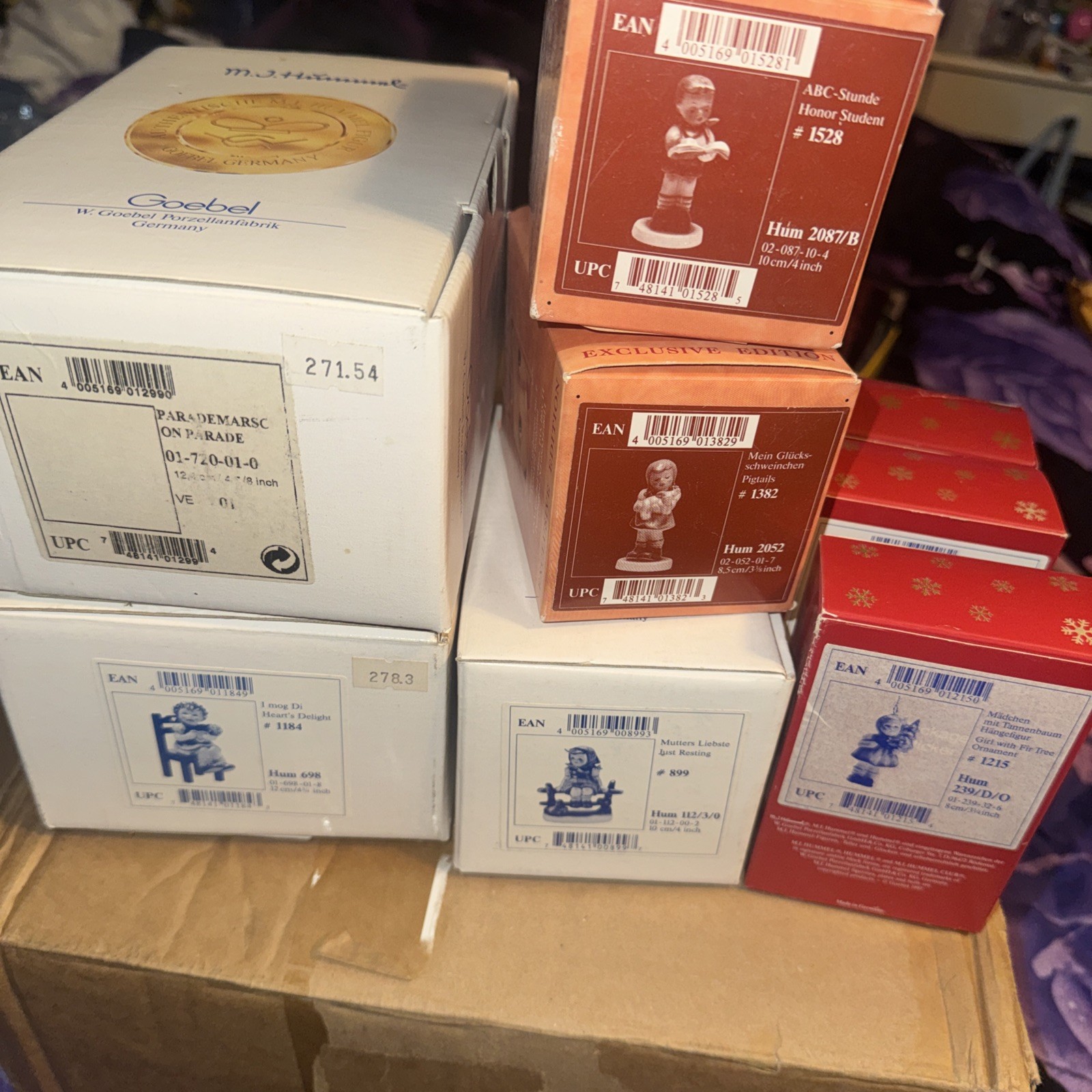 8 EMPTY HUMMEL BOXES *NO FIGURES* 1990’s Some Paperwork In Boxes *Pictures*