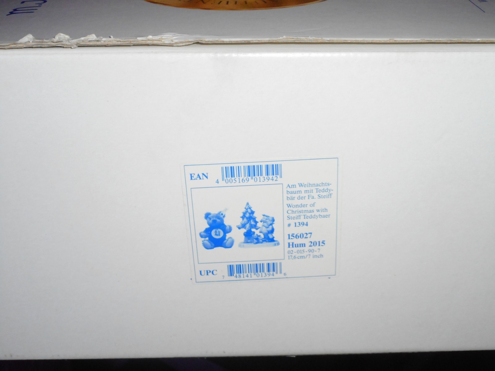2 LG EMPTY HUMMEL BOXES #2015 w/STEIFF TEDDY BEAR #122203 w/MAYPOLE *NO FIGURES*