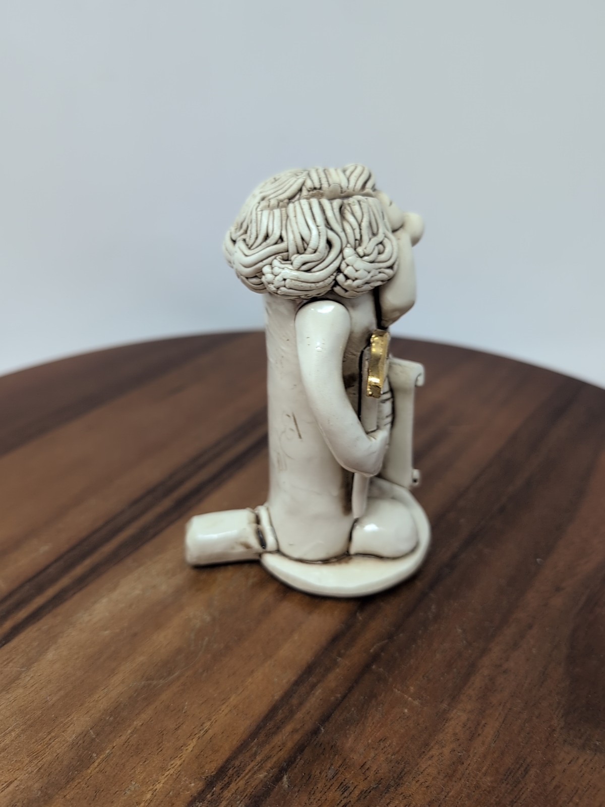 Unique Vintage Ceramic/Clay Adorable Architect Figurine Signed & Dated by Artist