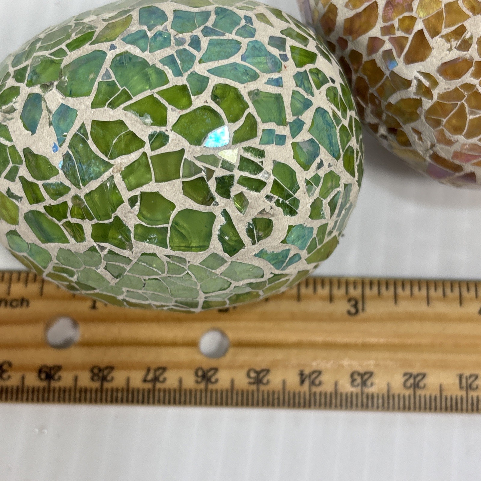 Multi Colored Mosaic Crackle Glass Egg Iridescent Ocean Spring Beach Pastel