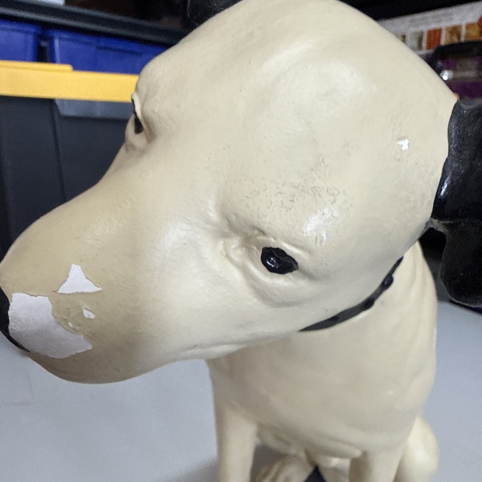 Vintage RCA Advertising Nipper Dog Chalkware Statue Jack Russell Terrier 14.5″!