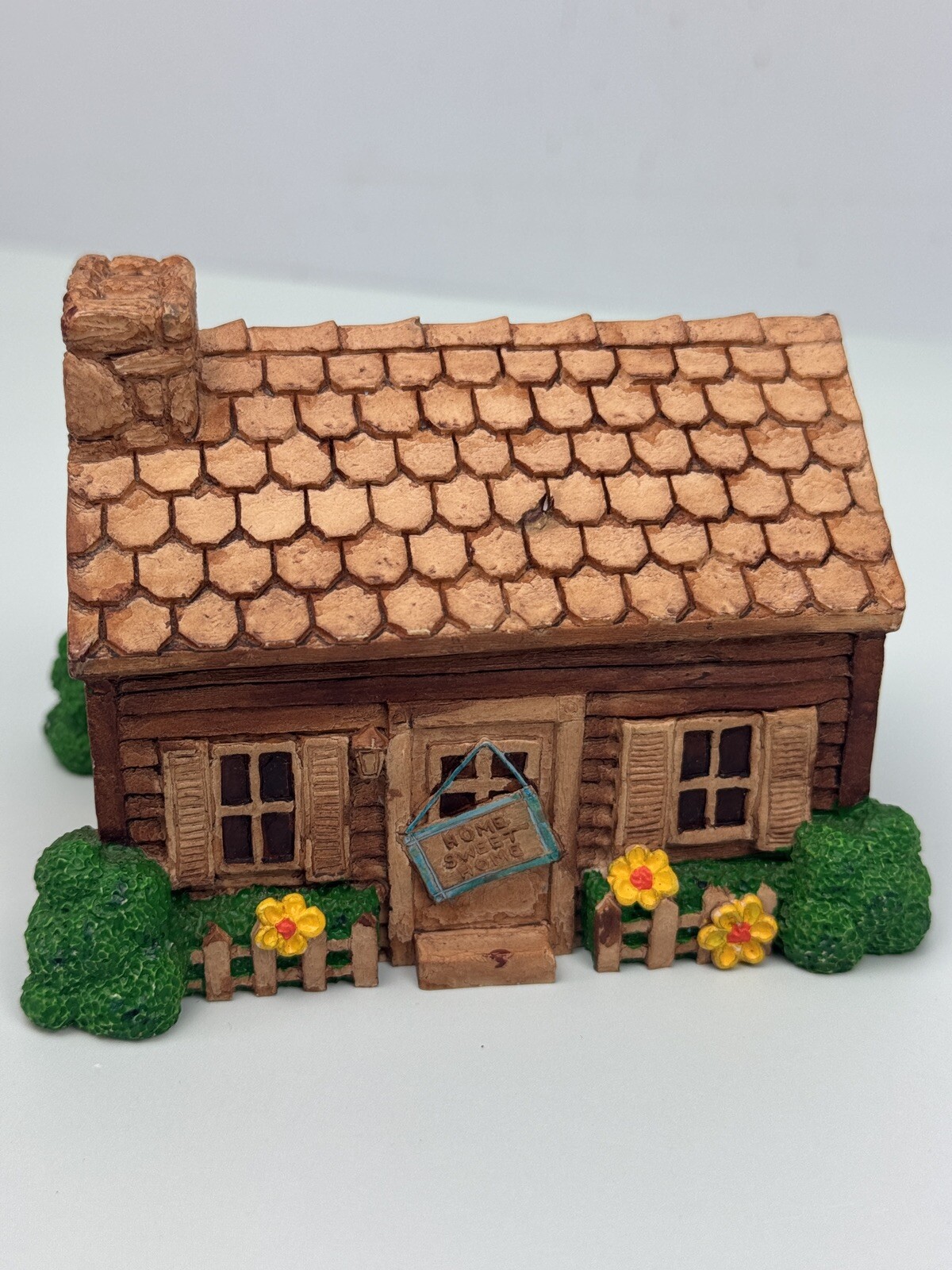 Hudson Porcelain Home Sweet Home Figurine Handpainted VTG 1983 Country Cottage