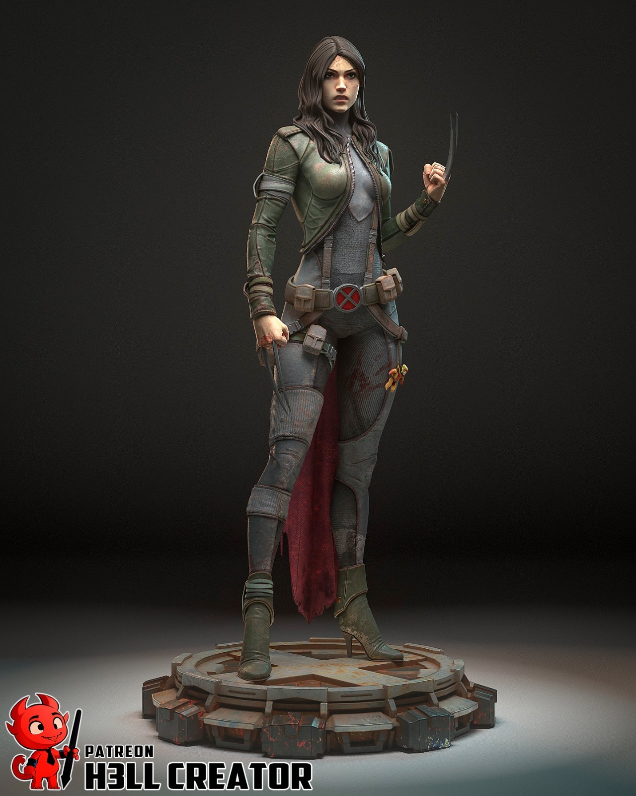 X-23 / Laura Kinney Figurine Marvel Hand Painted Model / DIY Kit 11 pcs