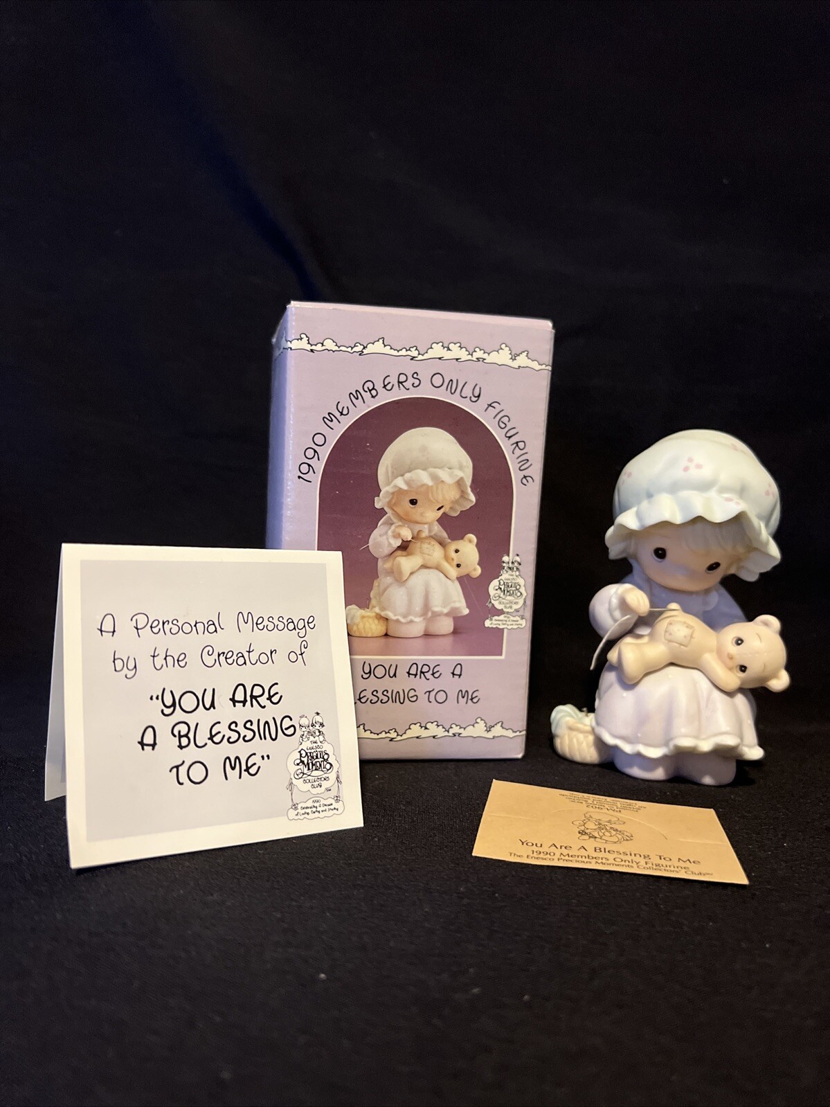 Precious Moments “You Are A Blessing To Me” 1990 Figurine PM902 Club Edition