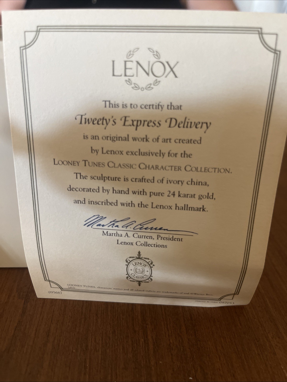 LENOX Tweety’s Express Delivery Looney Tunes 24k Gold Accent Figure Tweety Bird