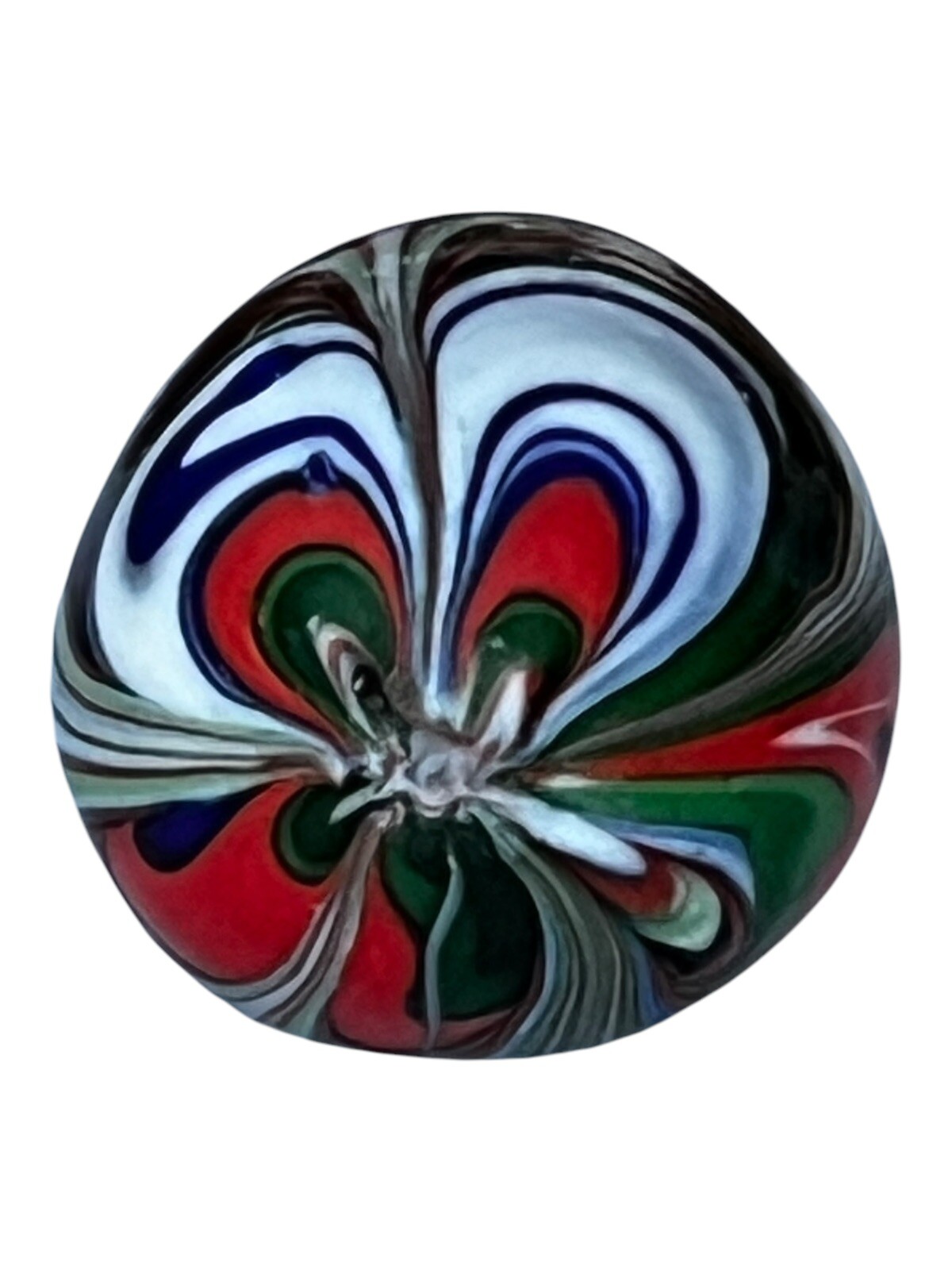 Hand Made Multicolor Twist Swirl Glass Egg Excellent Used Condition 1.25”T 1.5”L