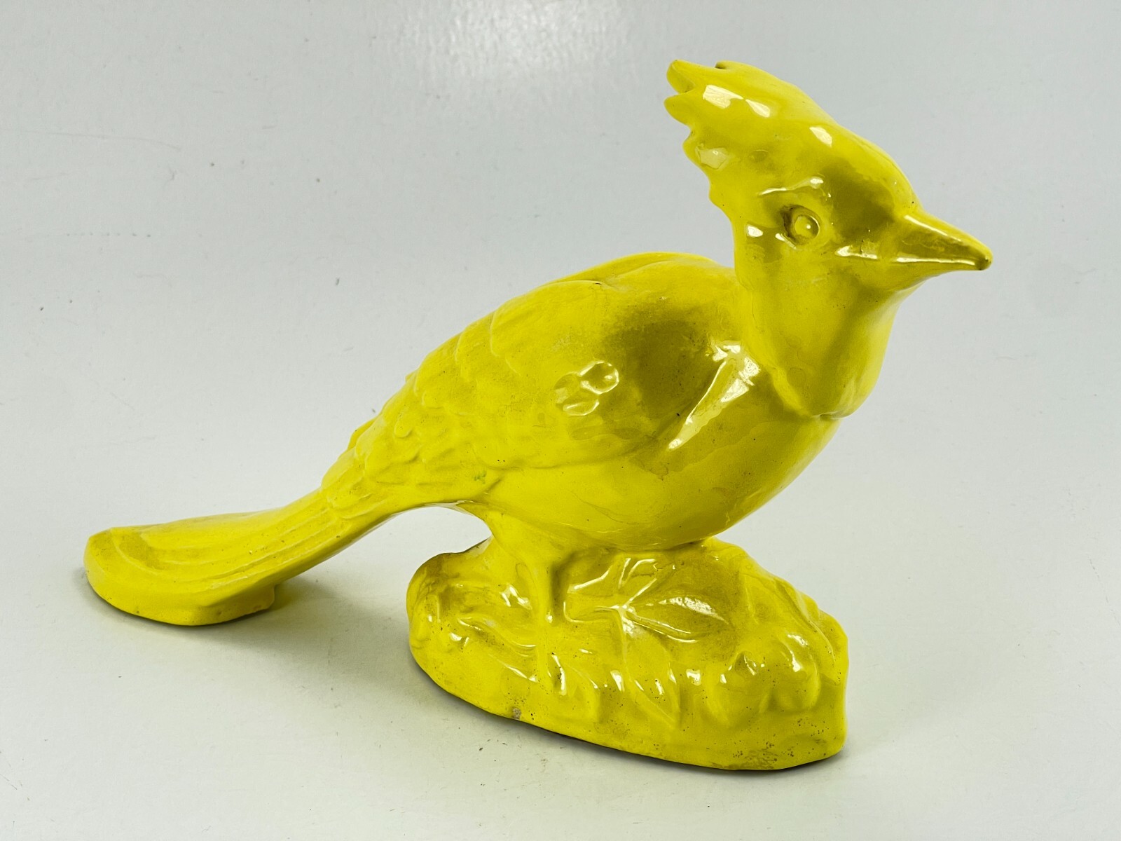 Vintage Large Yellow Ceramic Roadrunner ? Bird Figurine Figure 11″x7.75″x2.5″