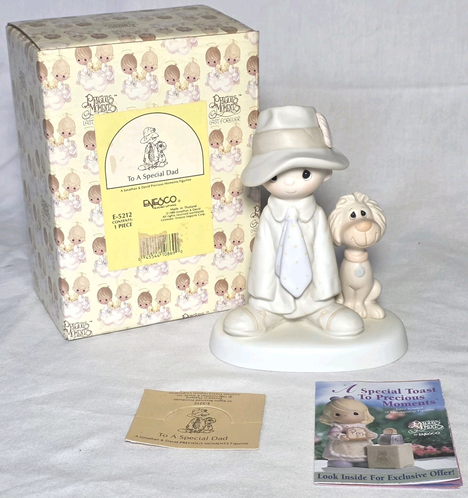PRECIOUS MOMENTS “TO A SPECIAL DAD,” BOY & DOG FIGURINE, 1980, E-5212
