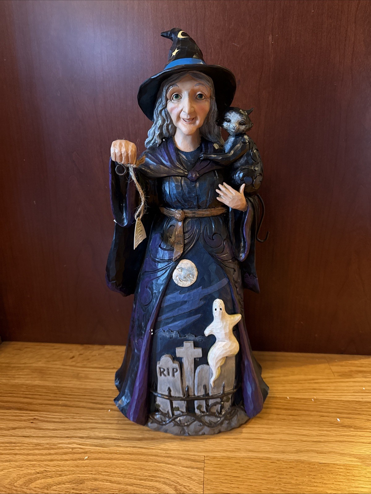 Jim Shore Halloween Witch with Cat 20in Enesco 2018 6003366, Huge 20”