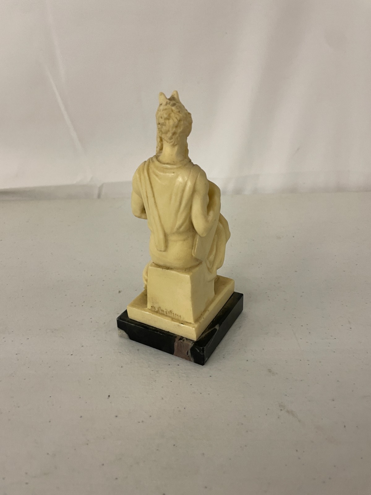 Vintage A. Santini Michaelangelo Moses Sculpture Figurine Signed Classic