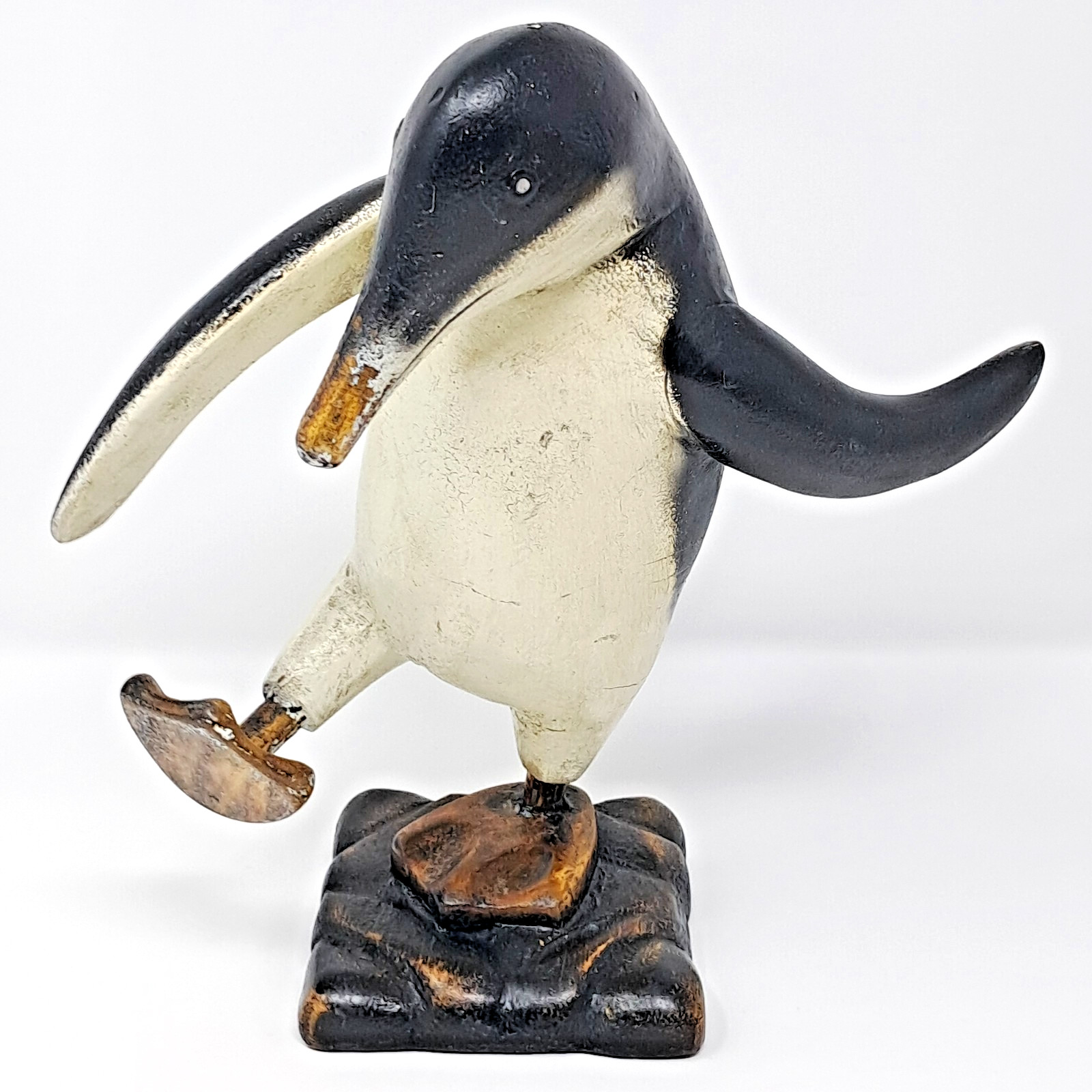 Smith & Hawken 9.5″ Penguin Statuary 2007 wood rustic decor retired htf Taget #2