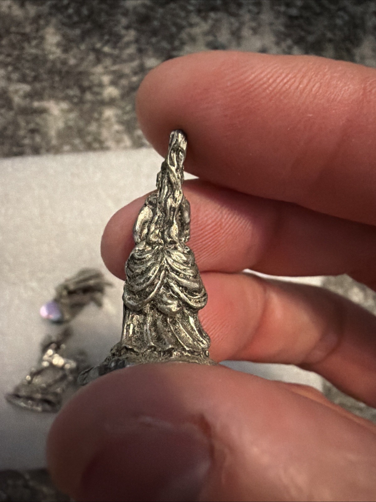 3 CCI Comstock Pewter Centaur Chiron Staff Emerald Green Rhinestone Dragon 80’s