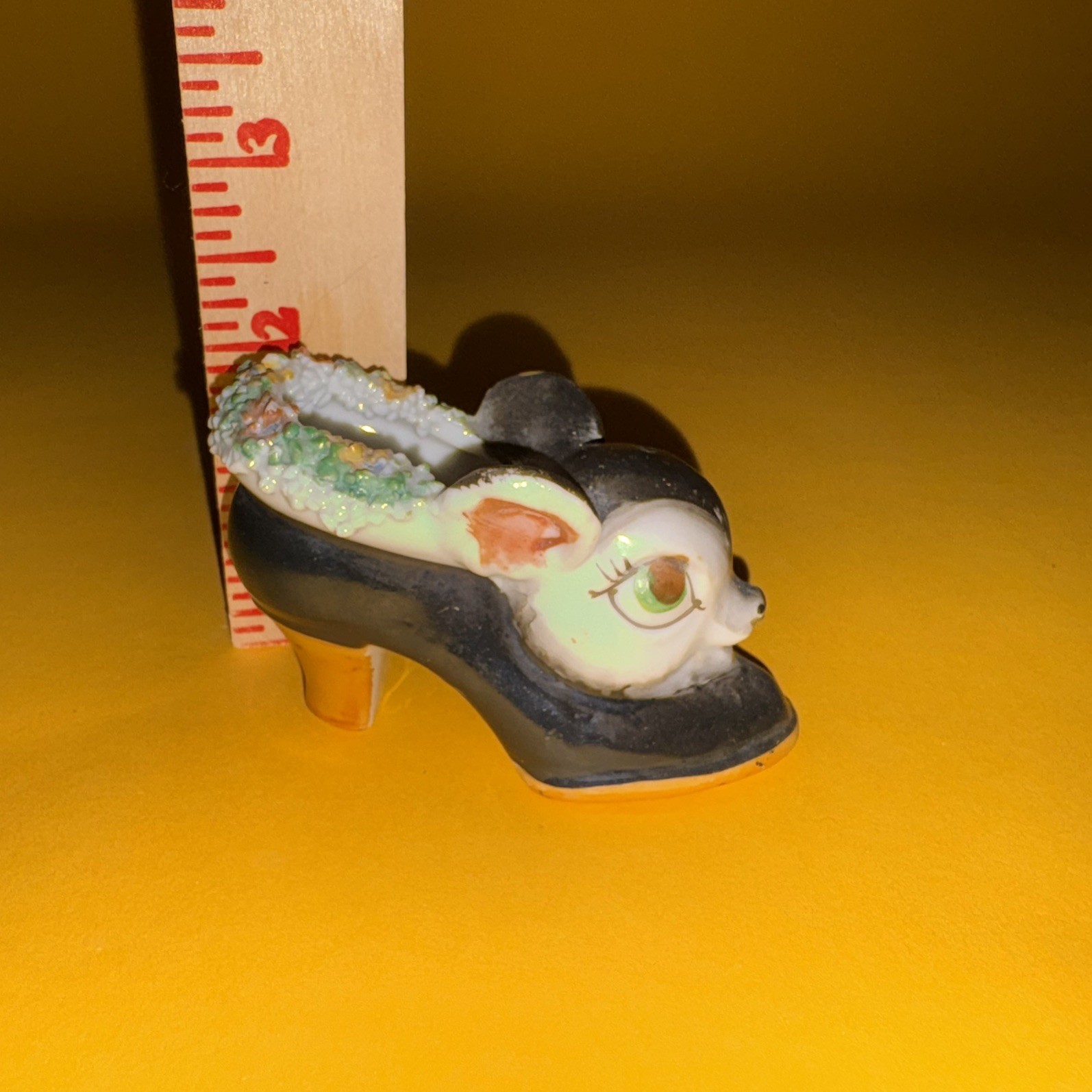 CUTE! Kitsch Anthropomorphic Deer Bambi Shoe Figurine Japan Napco Lefton RARE