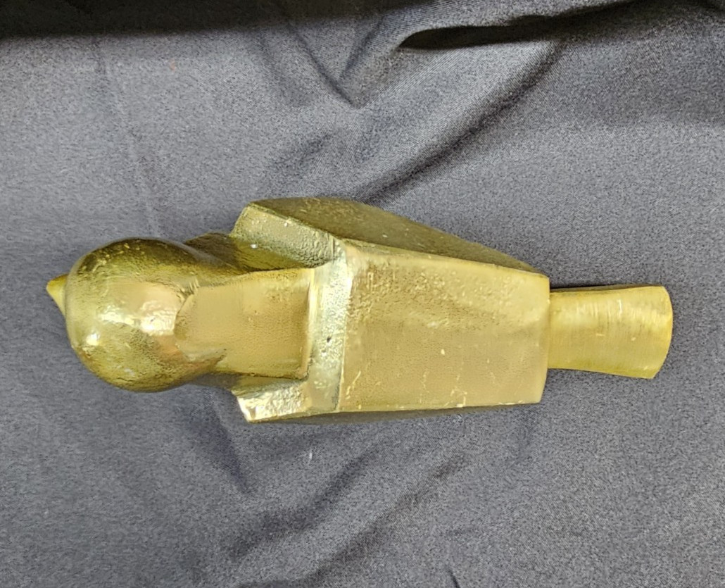 Minimalist Brutalist Bird Gold Metal Figurine 6″ Tall Home Decor Modern Design