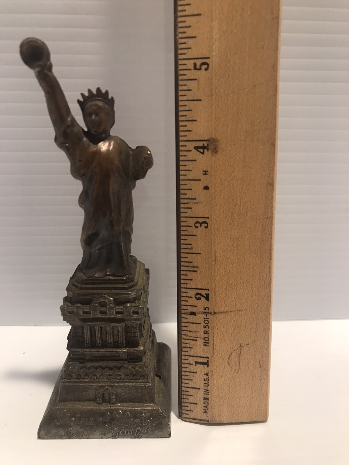 Antique ￼Statue Of Liberty Metal New York Replica Scale Souvenir Super Nice￼