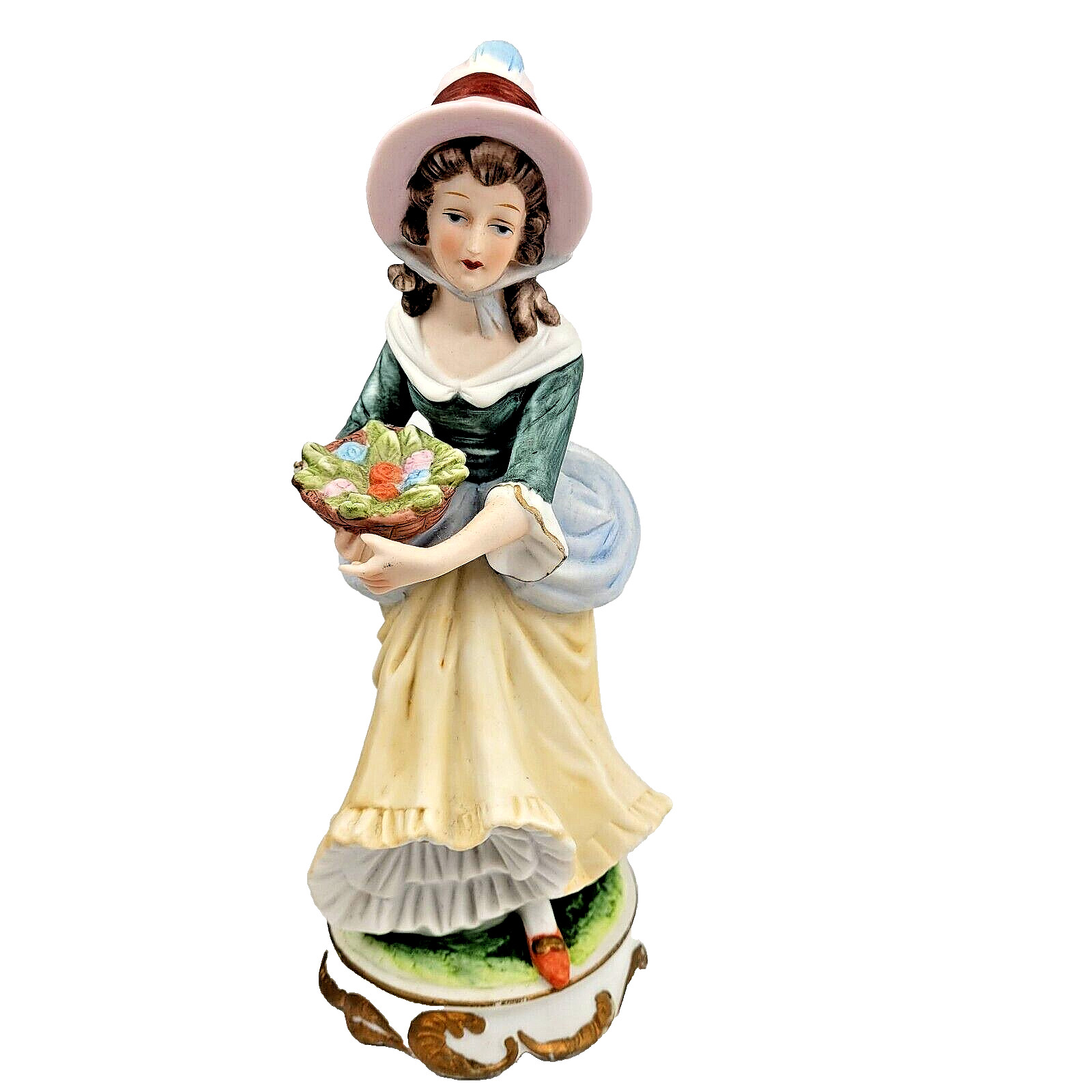 8″ Lefton China Hand Painted Bisque Porcelain Figurine Women 02484 Ltd Edition