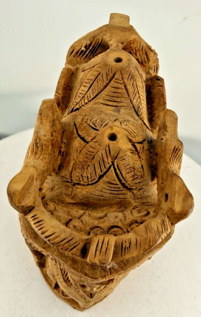 Vtg Sandalwood Ambabari Royal Elephant Rider Hand Carved Temple Tower India