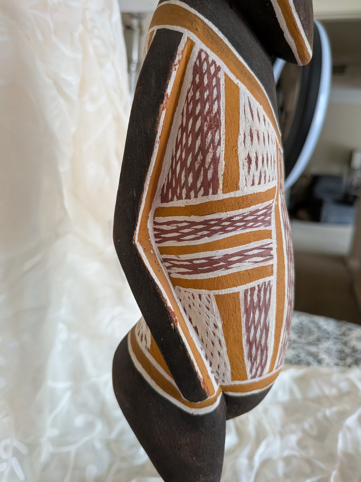 Bima Sculpture in natural wood is 15″ tall. Tiwi island, Australia Tribal Art.