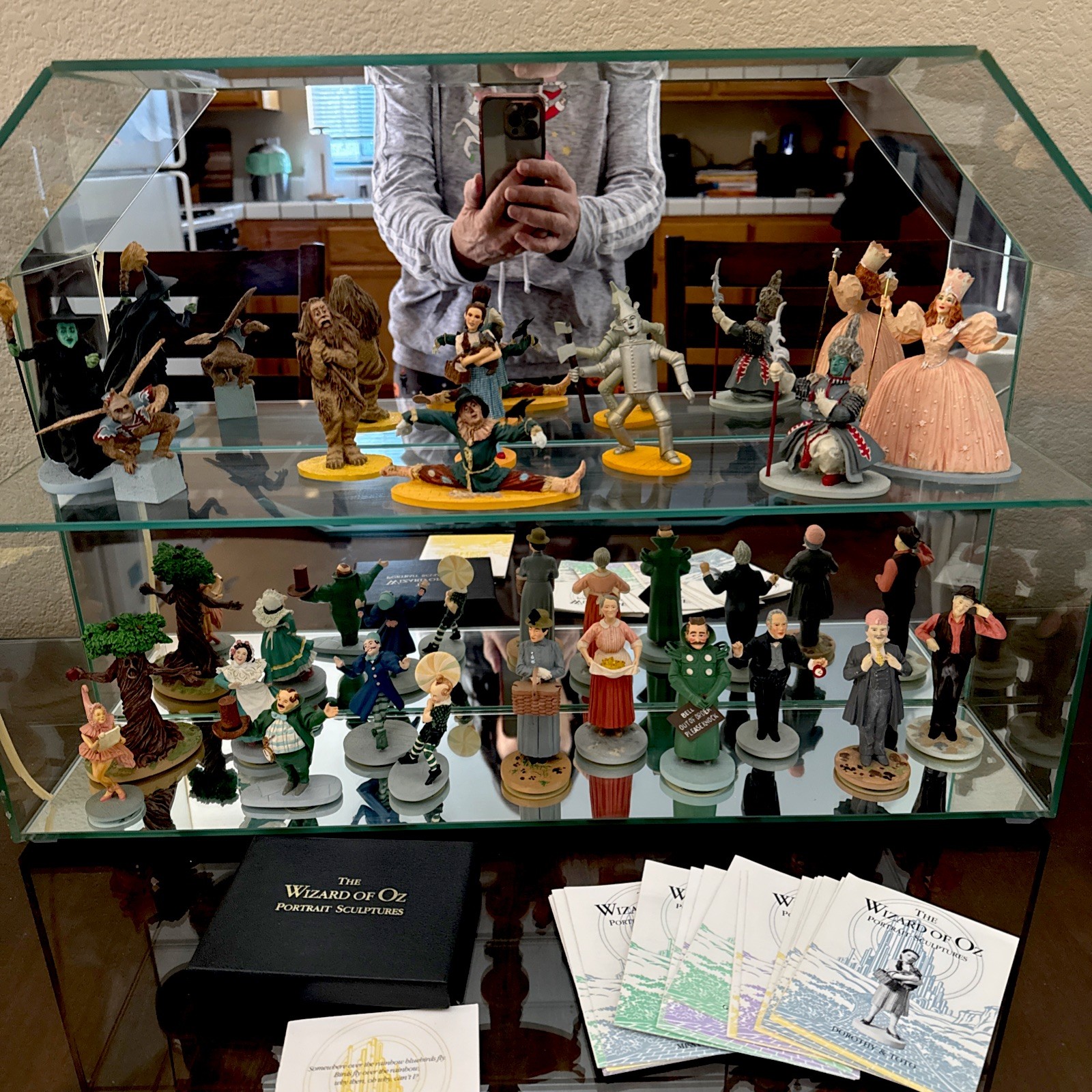 Franklin Mint Wizard of OZ Set of 20 Figurines Handmade glass case, 20 Booklets